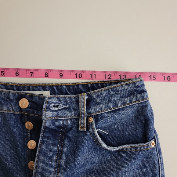 Lovers + Friends Reece Vera Cruz Distressed Button Fly Slim Straight Ankle Jeans - Picture 14 of 16